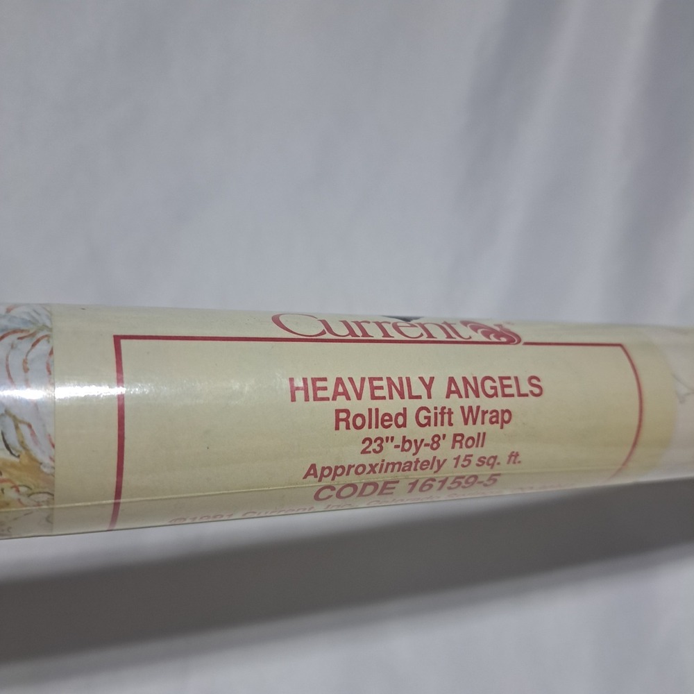 VTG Current Heavenly Angels‎ Rolled Gift Wrap 23" X 8" 15 Sq Ft 16159-5